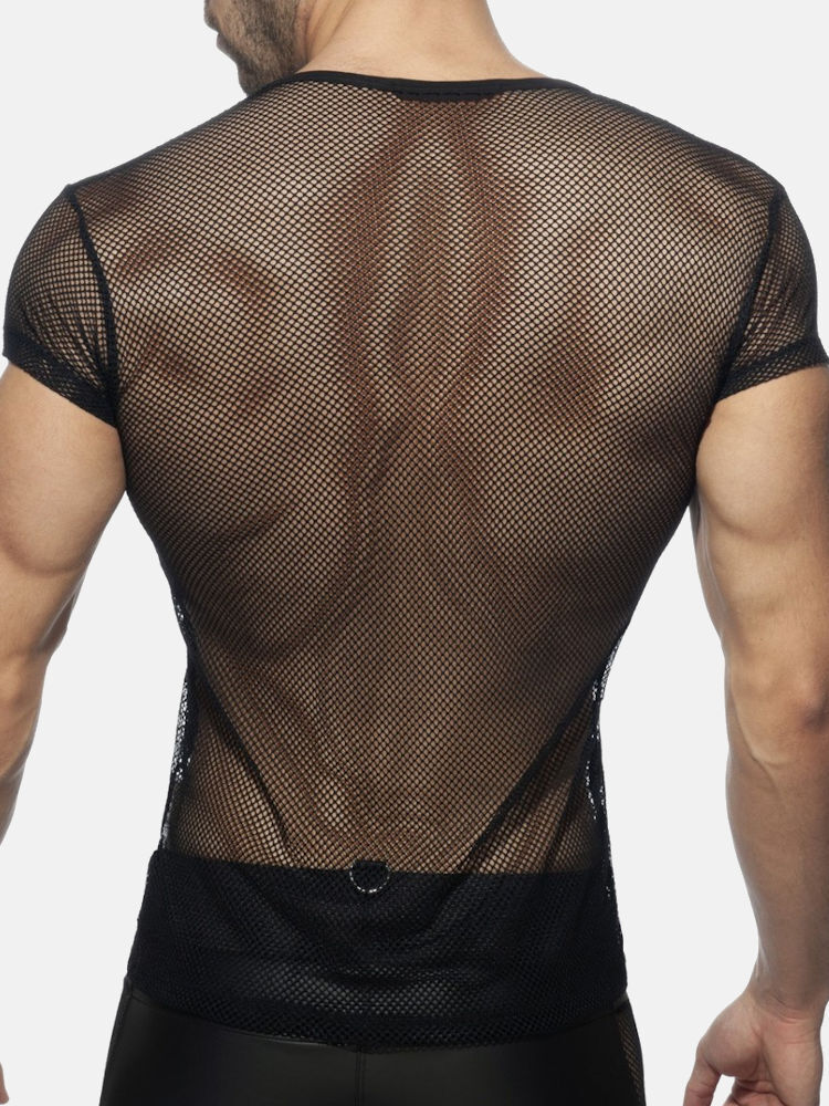 Foto Ook Gietvorm Addicted Fetish ADF123 mesh mixed t-shirt - Partykleding - BodywearStore