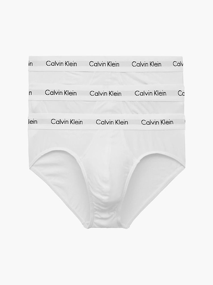 Calvin Klein 3 Pack Hip Brief U2661G100 White - BodywearStore