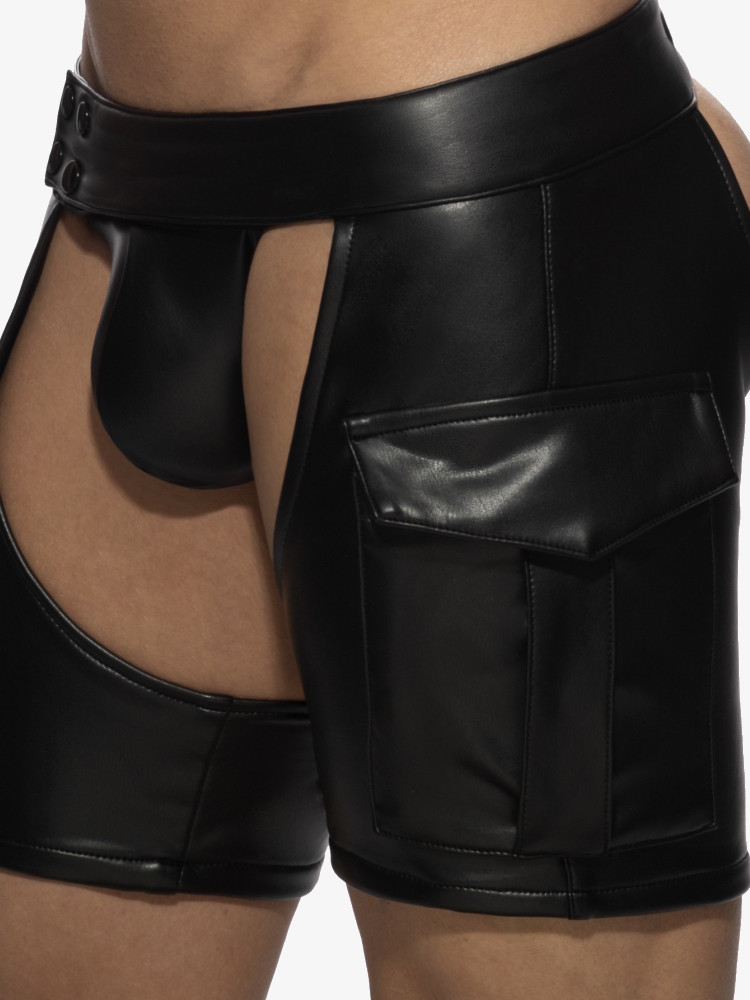 Addicted Fetish Adf194 Chaps Shorts Black 2