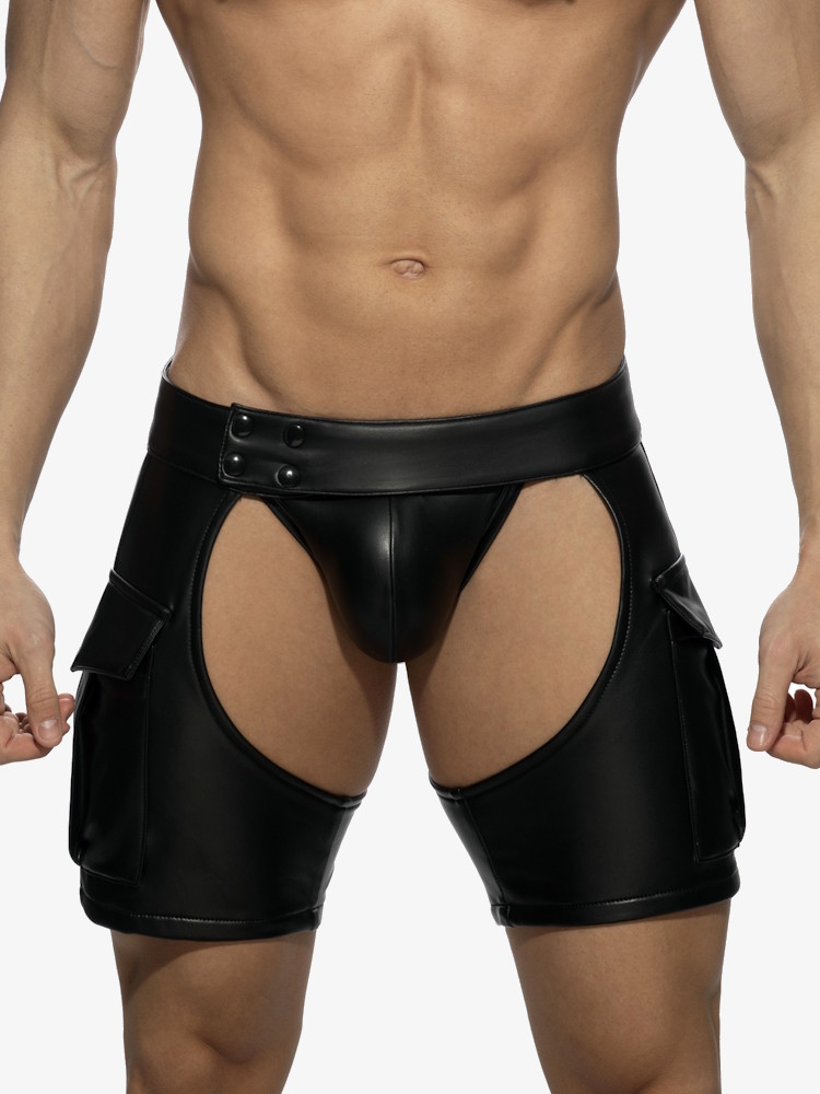 Addicted Fetish Adf194 Chaps Shorts Black 3