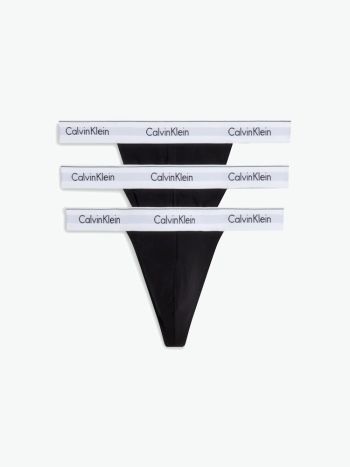 Calvin Klein Thong 3 Pack Modern Cotton Nb3226A Ub1 Black 3