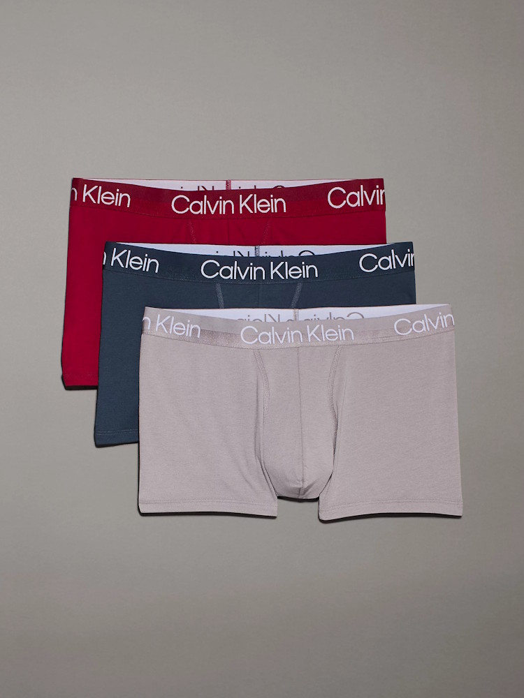 Calvin Klein Modern Structure Trunk 3 Pack 000nb2970a Pzn Navy Stone 1