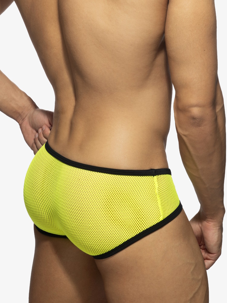 Addicted Ad1335 Fever Mesh Brief Neon Yellow 4