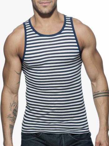 Addicted Ad588 Sailor Tank Top Navy 1