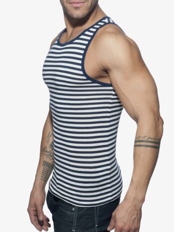 Addicted Ad588 Sailor Tank Top Navy 2