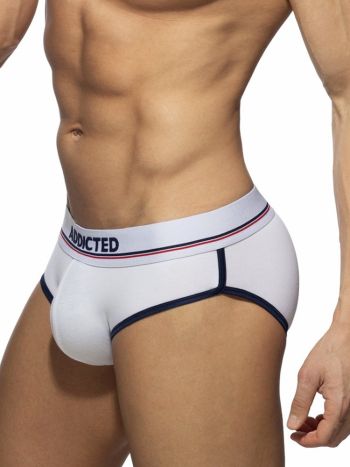 Addicted Ad2210 Cotton Curved Brief White 1