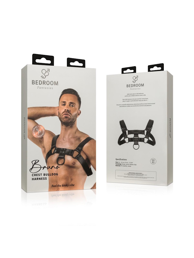 Bedroom Fantasies Bruno Chest Bulldog Harness Black 3