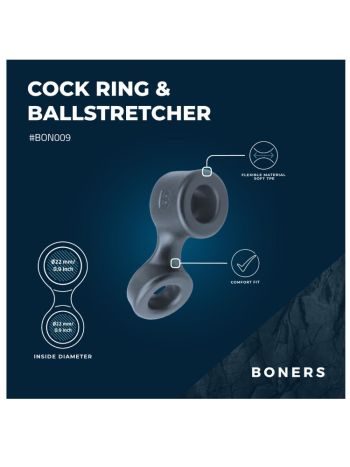 Boners Cockring Ballstrethcer Bon009 Grey 1