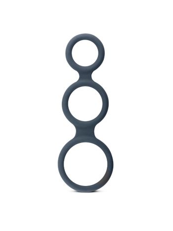 Boners Triple Cock Ring Bon003 Dark Grey