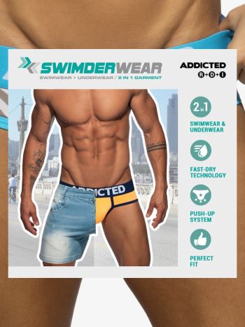 Addicted Ad1344 Zig Zag Swimderwear Brief Truquoise 2