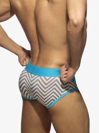 Addicted Ad1344 Zig Zag Swimderwear Brief Truquoise 3