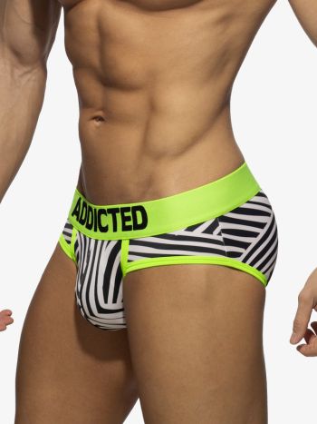 Addicted Ad1345 Tribal Swimderwear Brief Neon Green 4